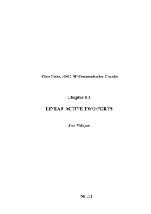 Chapter III LINEAR ACTIVE TWO-PORTS