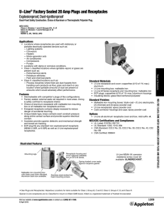 U-Line® Factory Sealed 20 Amp Plugs and Receptacles Catalog