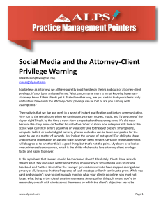 Social Media and the Attorney-Client Priviledge Warning