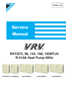 RXYQ72, 96, 144, 168, 192MTJU R-410A Heat Pump 60Hz