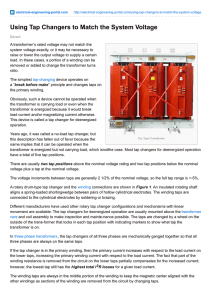 Using Tap Changers to Match the System Voltage