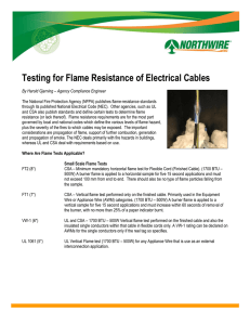 Testing for Flame Resistance of Electrical Cables