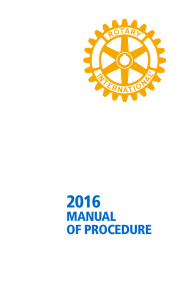 Manual of Procedure - Rotary International