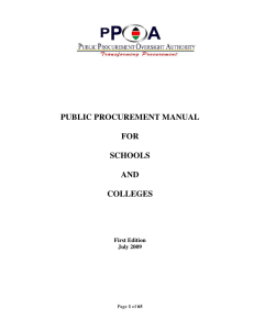 public procurement manual for schools and colleges