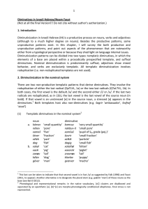 The diminutive morphology of Israeli Hebrew