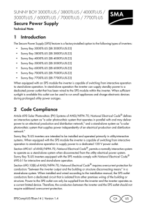 Technical Note - Secure Power Supply - SUNNY BOY