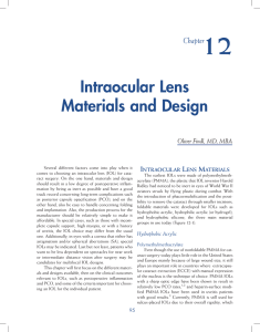 Intraocular Lens Materials and Design
