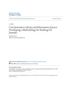 Core Journals in Library and Information Science - Purdue e-Pubs