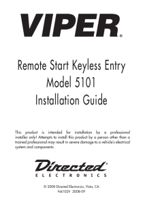 Remote Start Keyless Entry Model 5101 Installation Guide