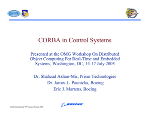 CORBA in Control Systems