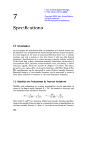 Chapter 7. Specifications - Control and Dynamical Systems