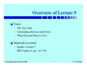 Overview of Lecture 9