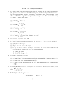MATH 172 – Sample Final Exam 1. (40 Points) Show work that