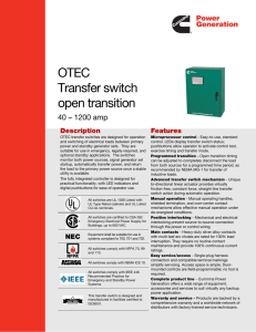 OTEC Transfer switch open transition