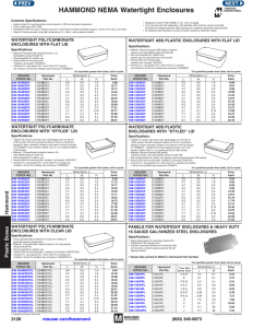 HAMMOND NEMA Watertight Enclosures