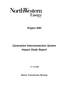 Project #80 Generation Interconnection System Impact Study Report