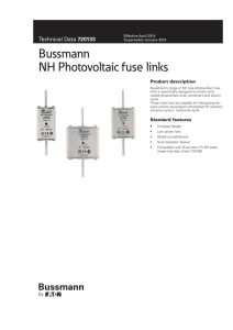 NH Photovoltaic Fuse Links Data Sheet # 720133