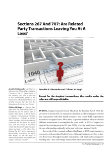 Sections 267 And 707: Are Related Party Transactions Leaving You