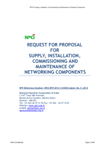 RFP for Supply, Installation, Commissioning and Maintenance of