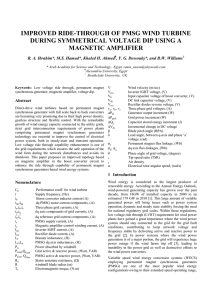 IMPROVED RIDE-THROUGH OF PMSG WIND TURBINE DURING