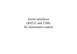 Serial interfaces (RS232 and USB) for instrument control