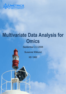 Multivariate Data Analysis for Omics