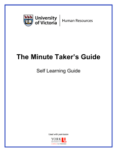 The Minute Taker`s Guide