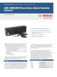LBB 1996/00 Plena Voice Alarm Remote Control