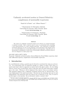 Uniformly accelerated motion in General Relativity