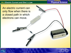 An electric current can only flow when there is a closed path in