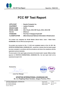 FCC RF Test Report