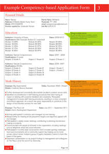 Example Competency-based Application Form