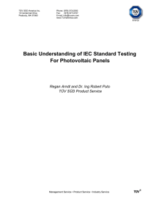 Basic Understanding of IEC Standard Testing For Photovoltaic Panels