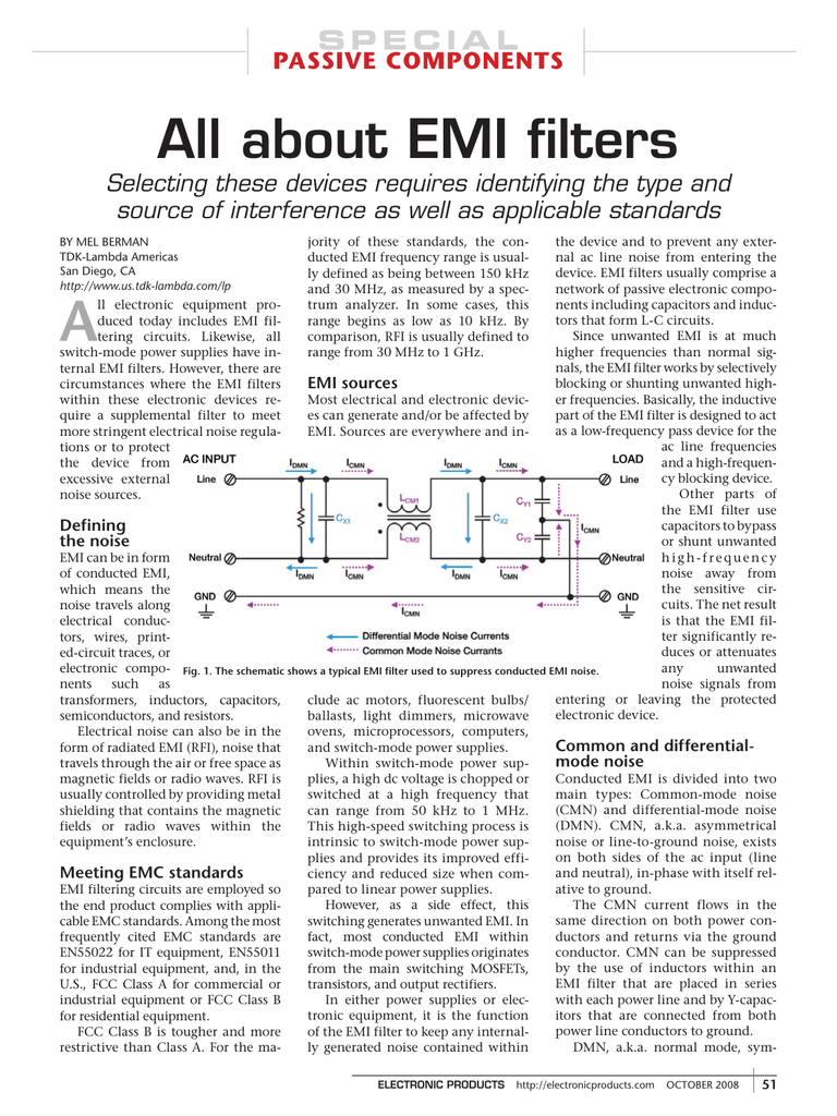 All about EMI filters TDK