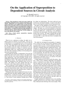 On the Application of Superposition to Dependent Sources in Circuit