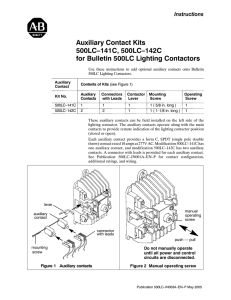 Auxiliary Contact Kits 500LC-141C, 500LC