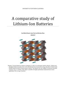 A comparative study of Lithium Ion Batteries - Usc