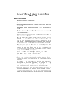 Conservation of Linear Momentum Solutions