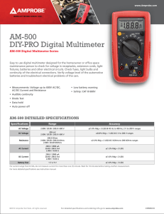AM-500 DIY-PRO Digital Multimeter Data Sheet