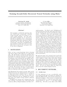 Training Second-Order Recurrent Neural Networks using Hints