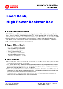 Load Bank Series - zenithsun resistors