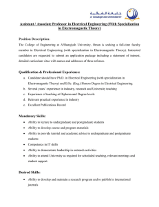 Assistant / Associate Professor in Electrical Engineering (With