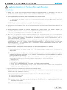 Application Guidelines for Aluminum Electrolytic Capacitors