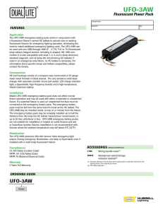 Lampak UFO-3AW specification sheet - Dual-Lite