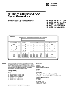 HP 8647A and 8648A/B/C/D Signal Generators Technical