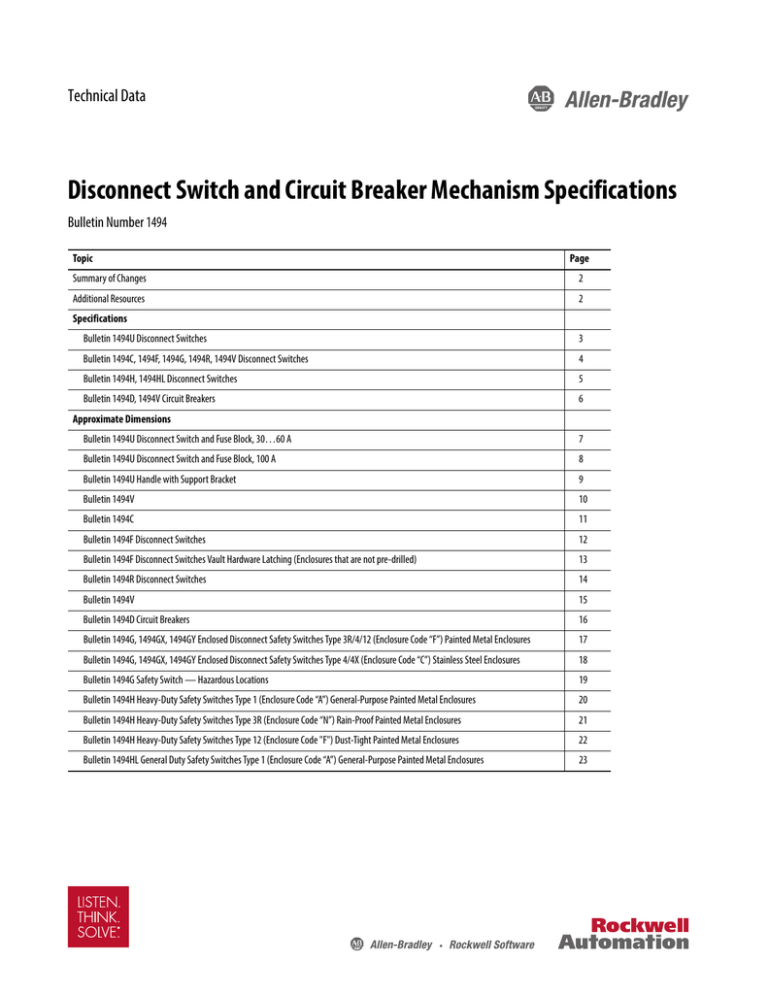 Disconnect Switch and Circuit Breaker