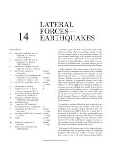 lateral forces— earthquakes