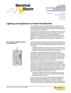 Lighting and Appliance or Power Panelboards