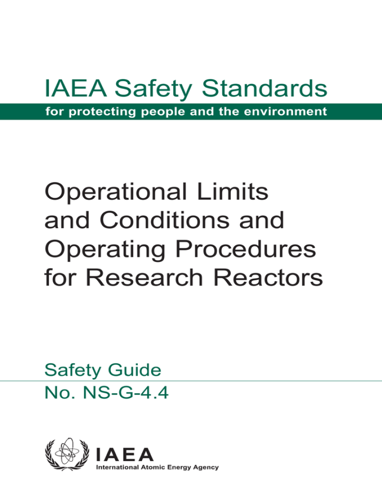 IAEA Safety Standards Operational Limits And Conditions And