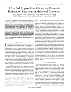 A Unified Approach to Solving the Harmonic Elimination Equations